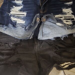 Distressed Denim Shorts